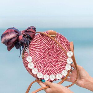 BESTOYARD Pearl Bead Handle DIY Pearl Handle Replacement Chain Straps Bag Chain